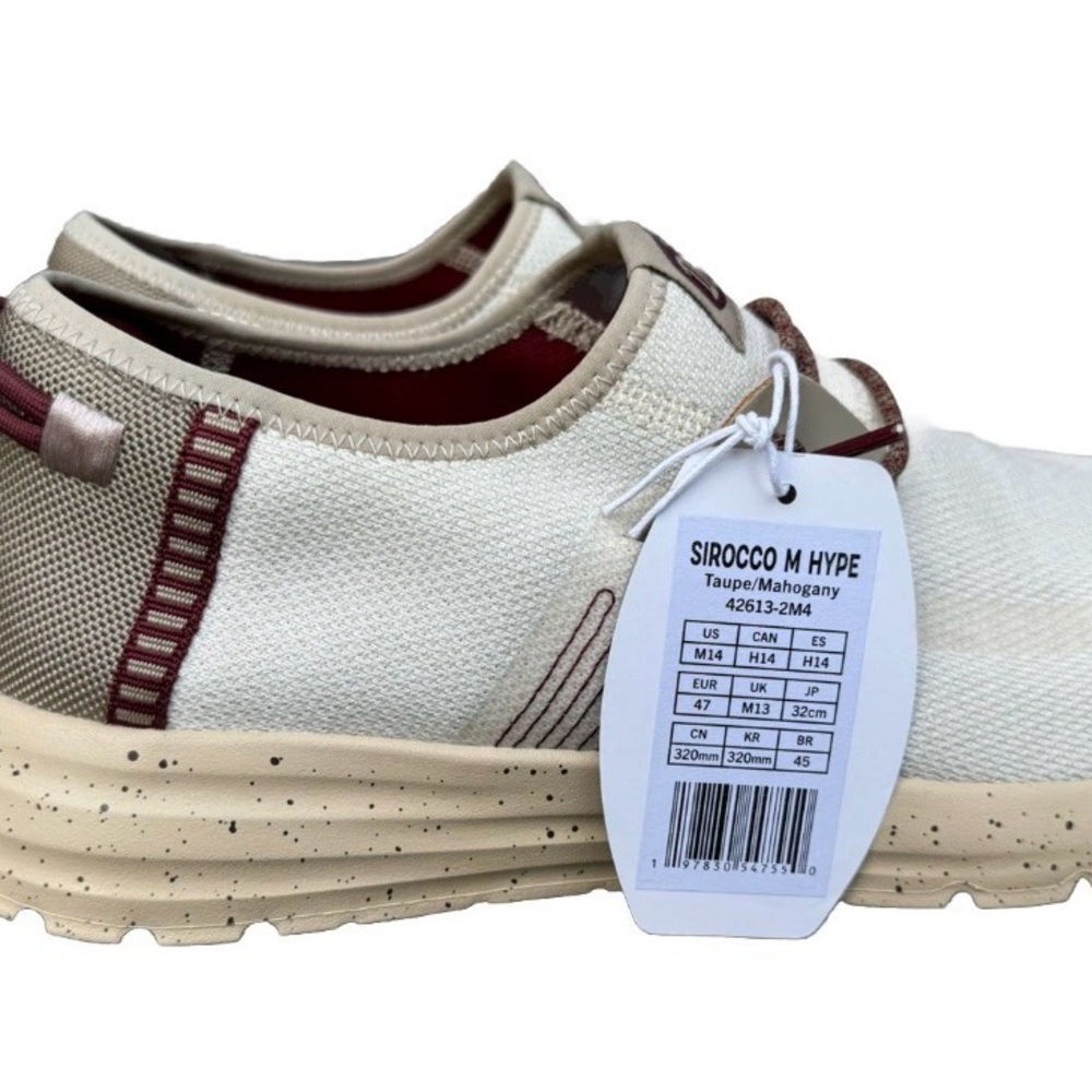 Hey Dude Men’s Sirocco M Hype Sneakers/Casual Shoes Color Taupe/Mahogany Sz M14 - Picture 3 of 6